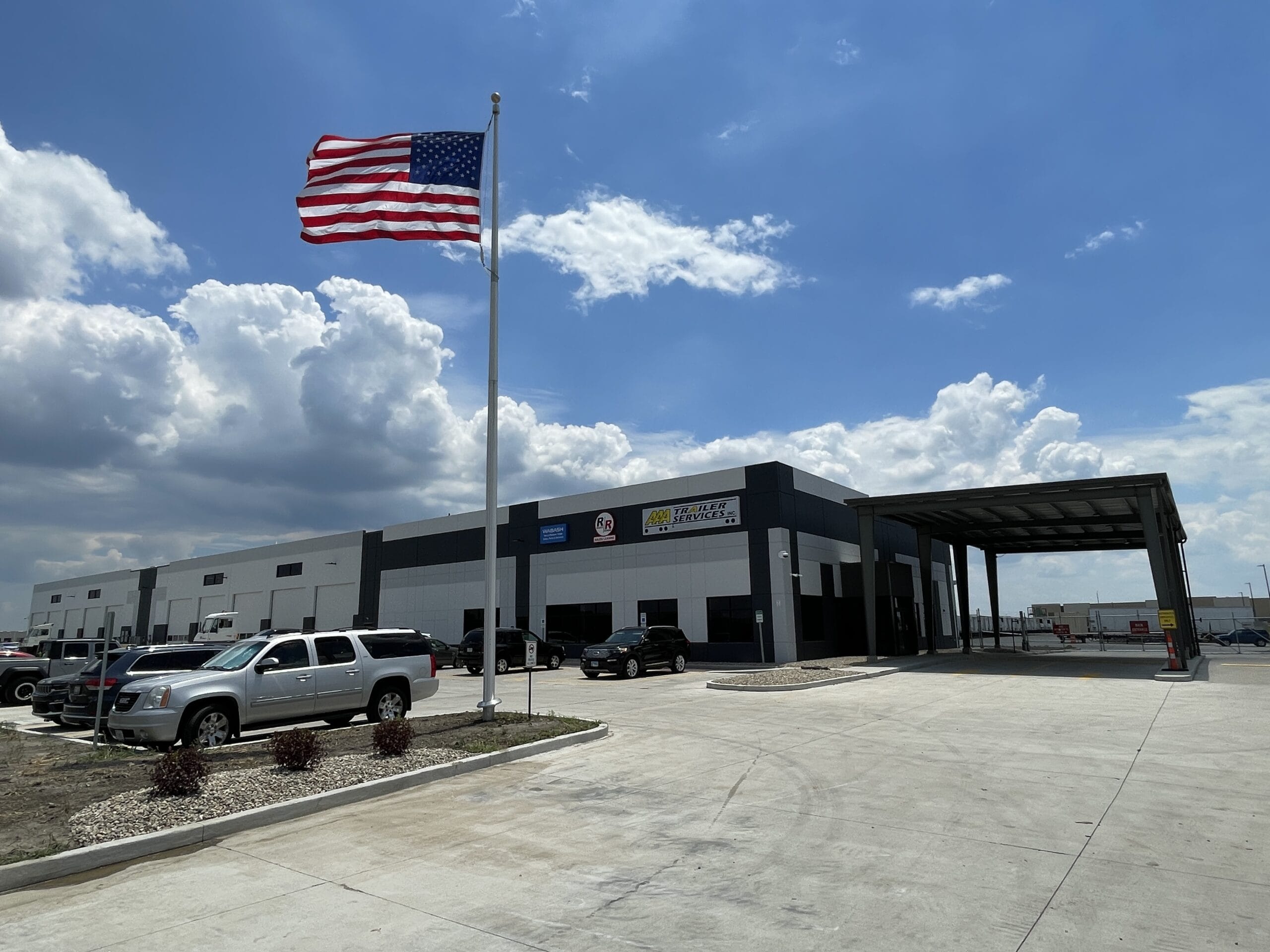 River-Roads new location with American Flag flying